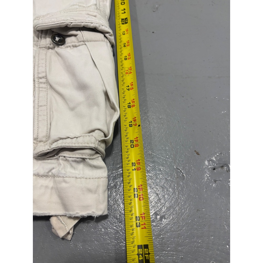 American Eagle Outfitters Mens Cargo Shorts Size 30 Off White Longer Length - Picture 7 of 9